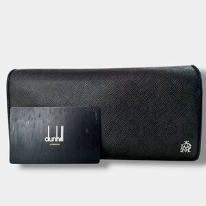 Dunhill/Alfreddunhill Billfold Coat Long Wallet PVC Grained Leather Black